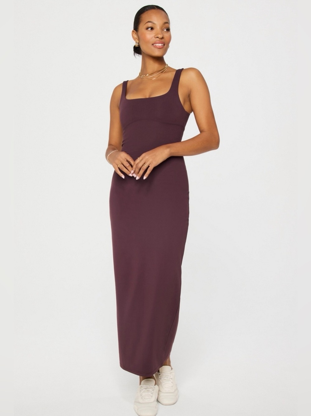 Fabletics PureLuxe Maxi Dress in Oxblood